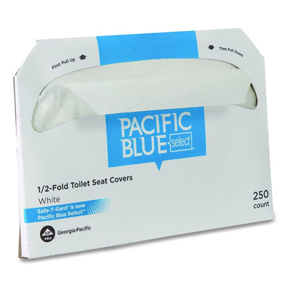 Safe-T-Gard Half-Fold Toilet Seat Covers, Half-Fold, 14.5 x 17.44, White, 250/Pack, 4 Packs/Carton