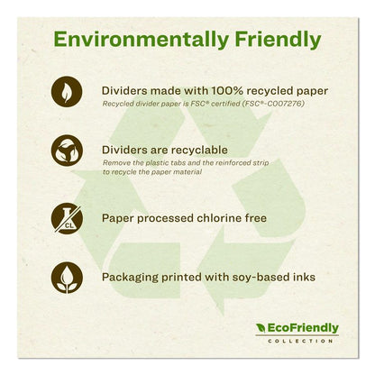 Index Maker EcoFriendly Print and Apply Clear Label Dividers with White Tabs, 12-Tab, 11 x 8.5, White, 5 Sets