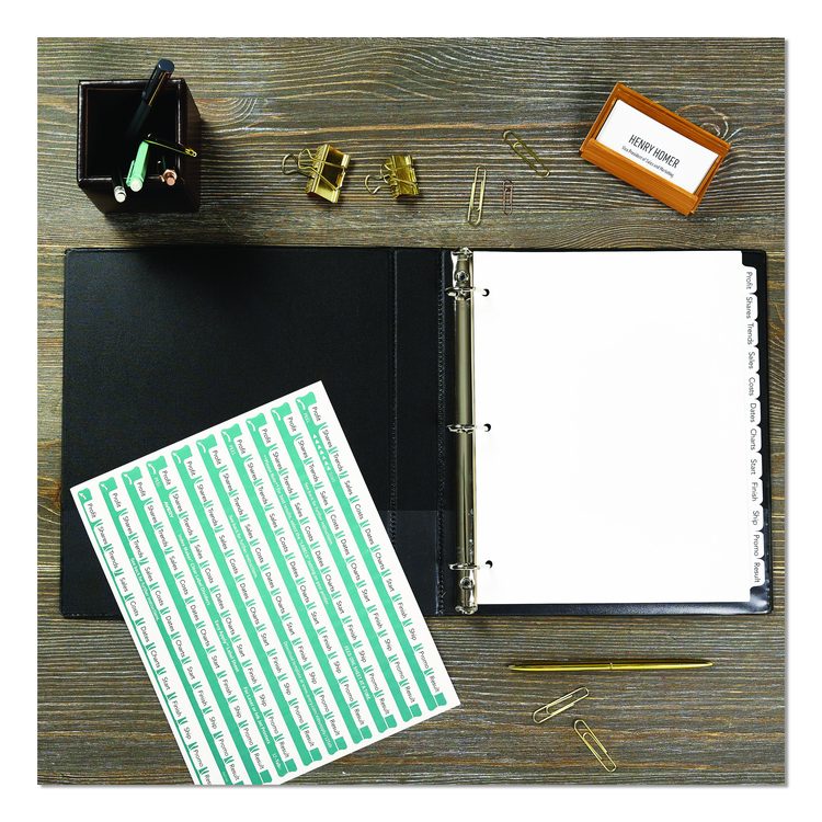 Index Maker EcoFriendly Print and Apply Clear Label Dividers with White Tabs, 12-Tab, 11 x 8.5, White, 5 Sets