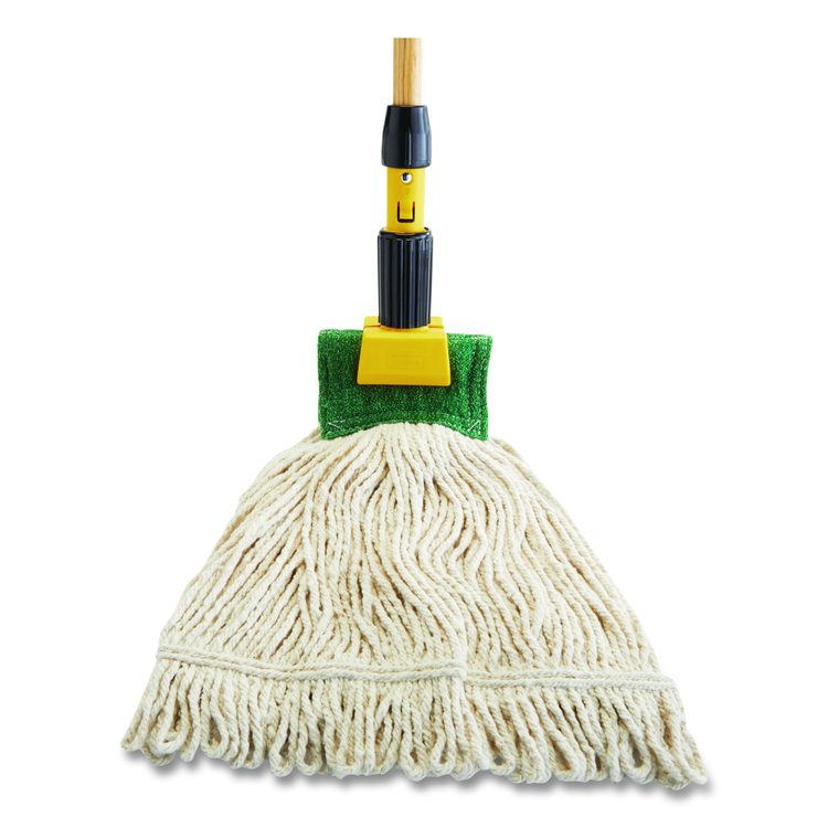 Gripper Vinyl-Covered Aluminum Mop Handle, 1.13" dia x 60", Gray/Yellow