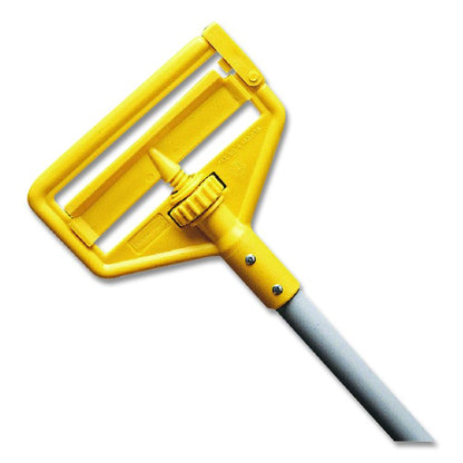 Invader Aluminum Side-Gate Wet-Mop Handle, Vinyl Coating, 60", Gray/Yellow