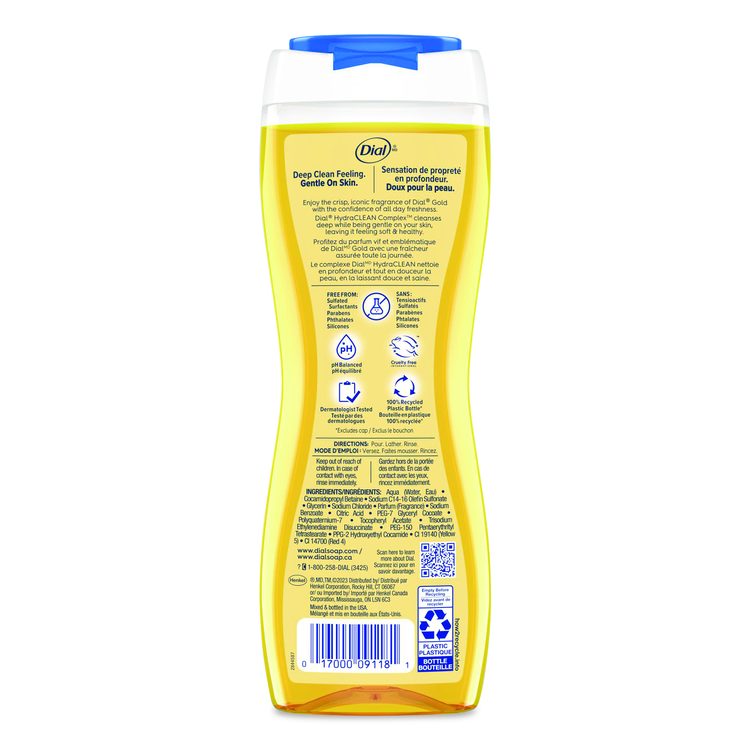 Body Wash Advanced Clean Gold, Original Gold Scent, 16 oz, 6/Carton