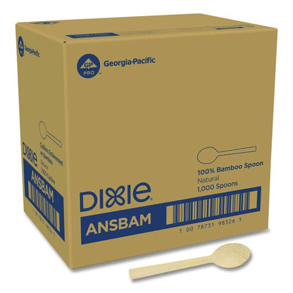 Bamboo Cutlery, Mediumweight Spoon, Paper, Light Golden, 100/Pack, 10 Packs/Carton
