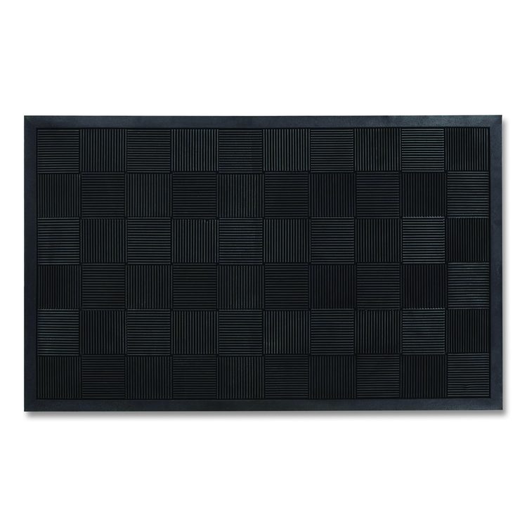 Parquet Scraper Mat, Black Blade Ribbed Rubber Surface, 36" x 60"