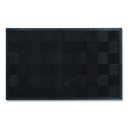Parquet Scraper Mat, Black Blade Ribbed Rubber Surface, 36" x 60"