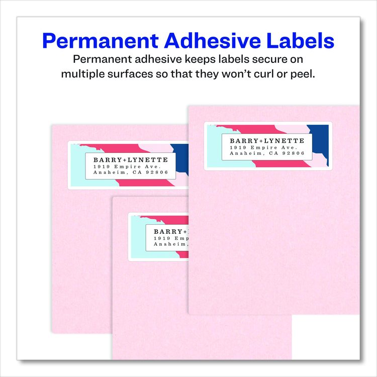 Glossy Clear Easy Peel Mailing Labels w/ Sure Feed Technology, Inkjet/Laser Printers, 1 x 2.63, 30/Sheet, 10 Sheets/Pack