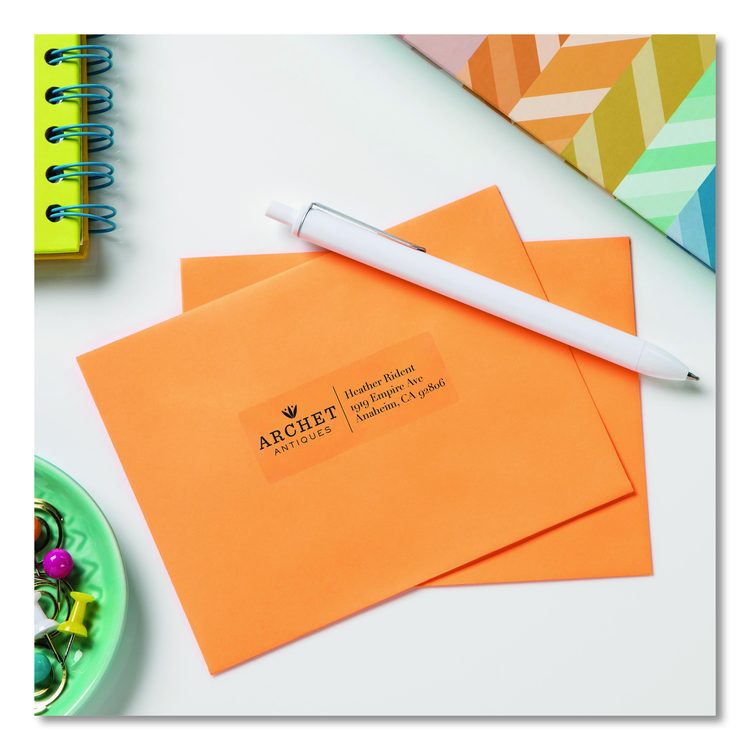 Glossy Clear Easy Peel Mailing Labels w/ Sure Feed Technology, Inkjet/Laser Printers, 1 x 2.63, 30/Sheet, 10 Sheets/Pack
