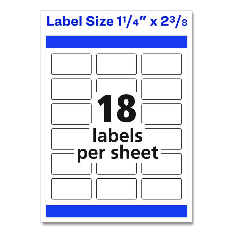 Vibrant Laser Color-Print Labels w/ Sure Feed, 1.25 x 2.38, White, 450/Pack
