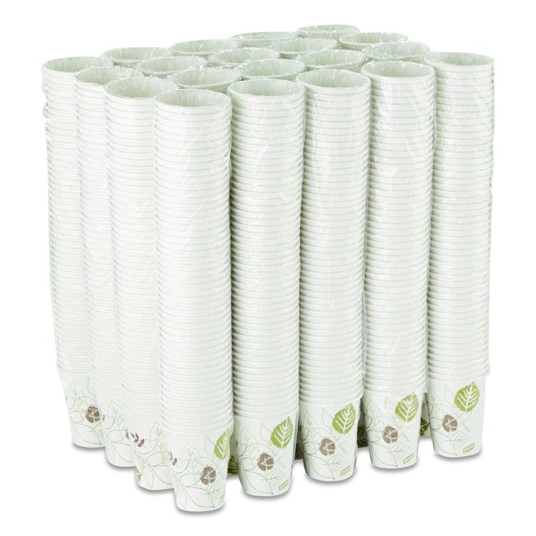Pathways Paper Hot Cups, 12 oz, White/Brown, 50/Sleeve, 20 Sleeves/Carton
