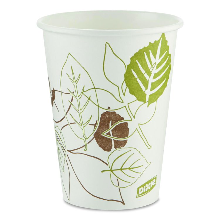 Pathways Paper Hot Cups, 12 oz, White/Brown, 50/Sleeve, 20 Sleeves/Carton