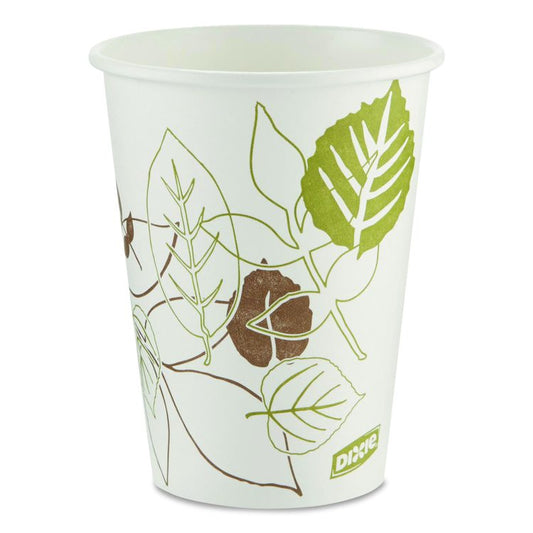 Pathways Paper Hot Cups, 12 oz, White/Brown, 50/Sleeve, 20 Sleeves/Carton