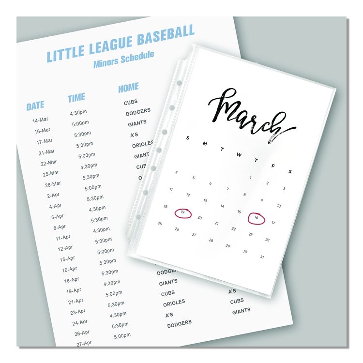 Mini Size Heavyweight Diamond Clear Sheet Protector, Side: 7-Hole Punched, Top Load 8.5 x 5.5 Insert, Clear Front, 25/Pack
