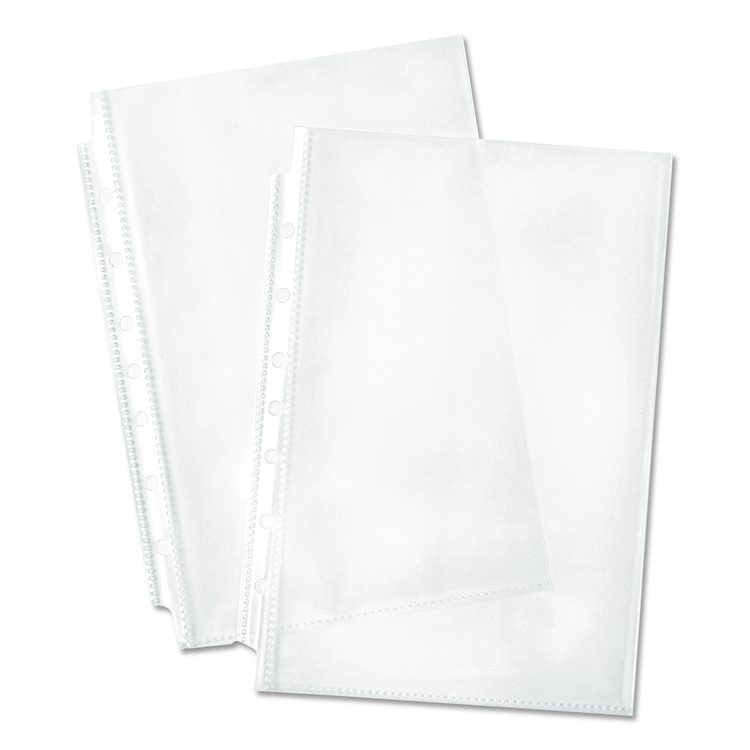 Mini Size Heavyweight Diamond Clear Sheet Protector, Side: 7-Hole Punched, Top Load 8.5 x 5.5 Insert, Clear Front, 25/Pack
