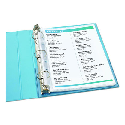 Mini Size Heavyweight Diamond Clear Sheet Protector, Side: 7-Hole Punched, Top Load 8.5 x 5.5 Insert, Clear Front, 25/Pack