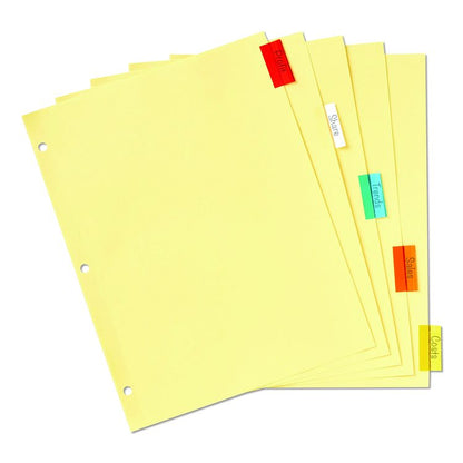 Plastic Insertable Dividers, 5-Tab, 11 x 8.5, Assorted Tabs, 1 Set