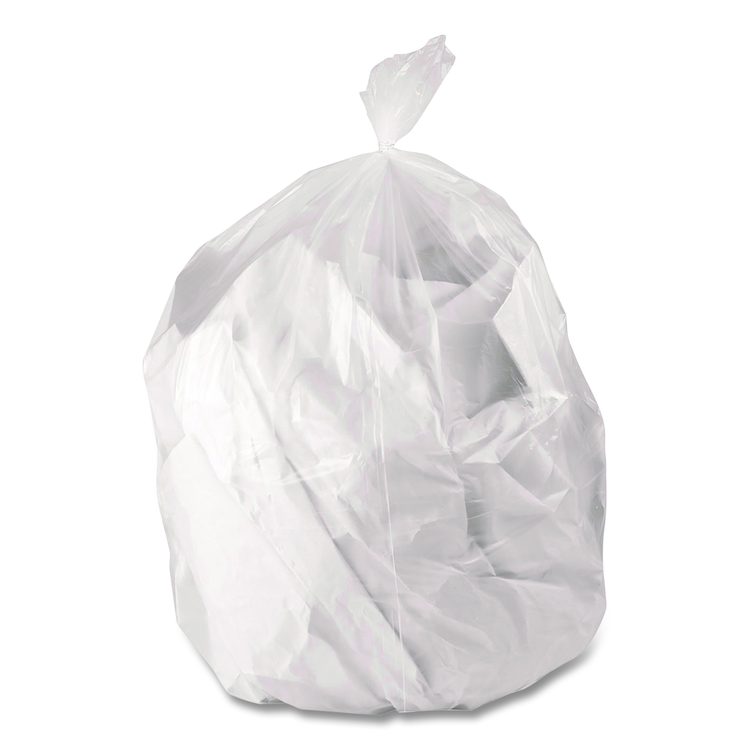 Low-Density Waste Can Liners, 16 gal, 0.5 mil, 24 x 32, Clear, Perforated Roll, 500/Carton
