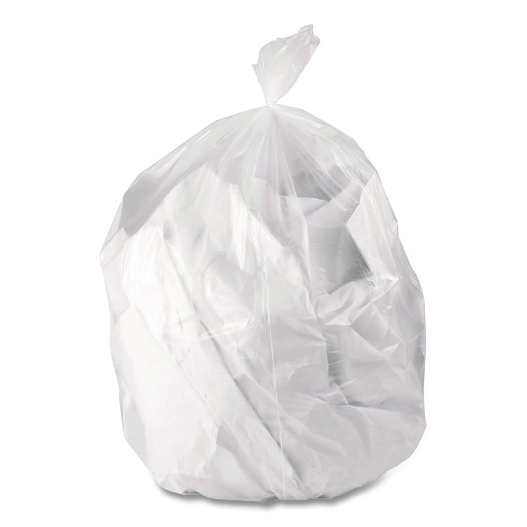 Low-Density Waste Can Liners, 33 gal, 0.65 mil, 33 x 39, Clear, Perforated Roll, 250/Carton