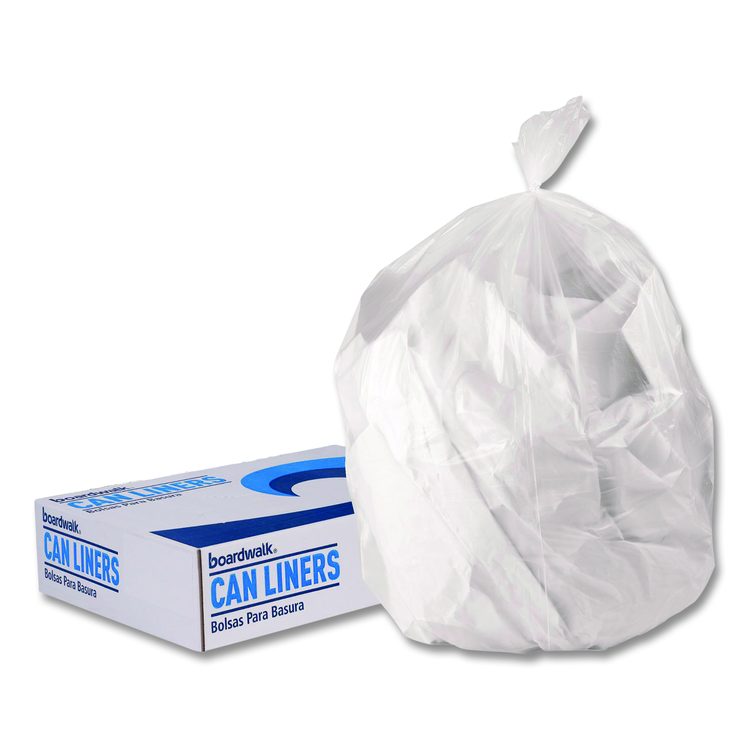 Low-Density Waste Can Liners, 33 gal, 0.65 mil, 33 x 39, Clear, Perforated Roll, 250/Carton