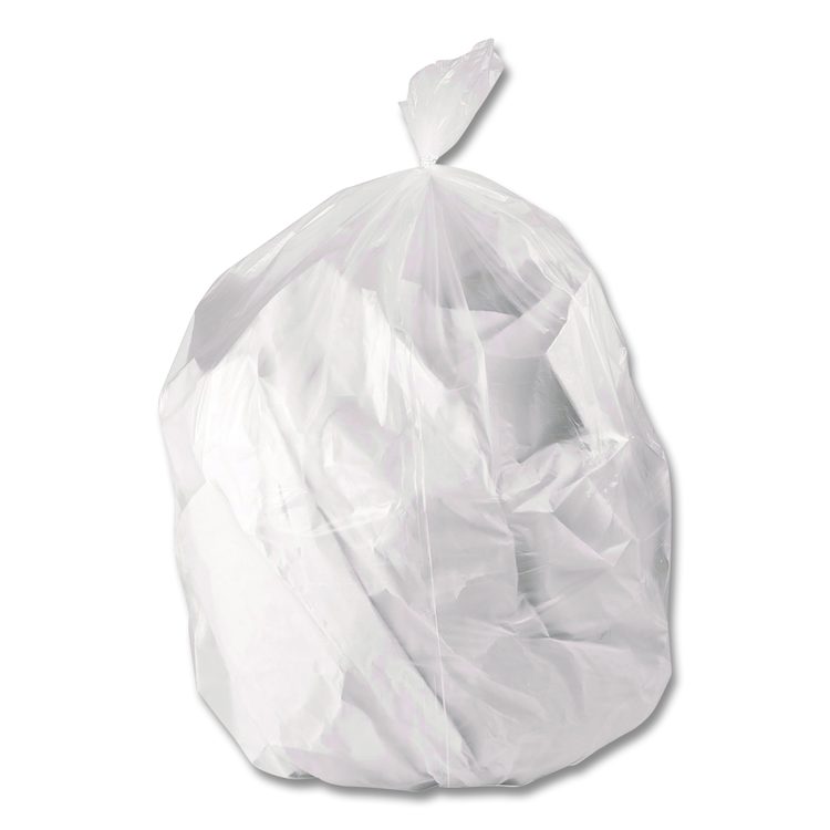 Low-Density Waste Can Liners, 44 gal, 1.3 mil, 37 x 50, Clear, Perforated Roll, 100/Carton