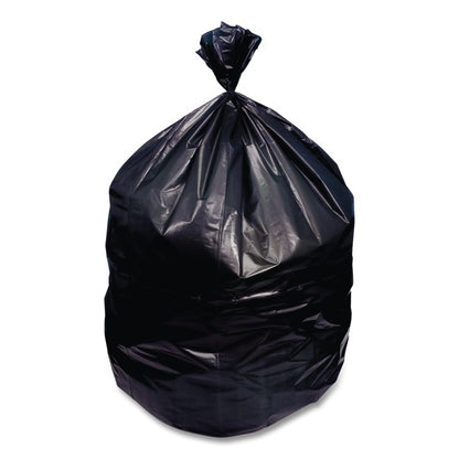 High-Density Can Liners, 60 gal, 22 mic, 38 x 60, Black, Perforated Roll, 150/Carton