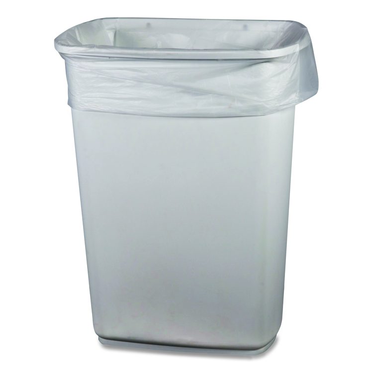 Low-Density Waste Can Liners, 16 gal, 0.5 mil, 24 x 32, Clear, Perforated Roll, 500/Carton