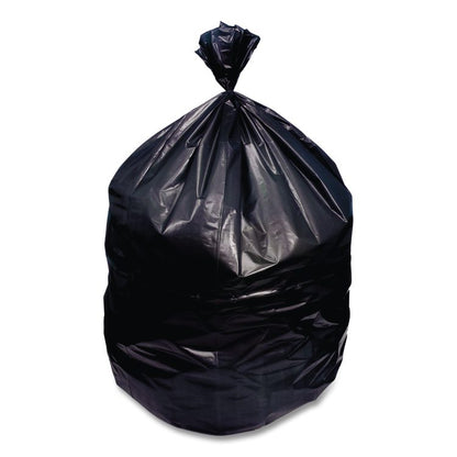 Reprocessed Resin Can Liners, 60 gal, 1.5 mil, 38 x 58, Black, Perforated Roll, 100/Carton