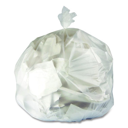 High-Density Can Liners, 45 gal, 12 mic, 40 x 48, Natural, Perforated Roll, 250/Carton