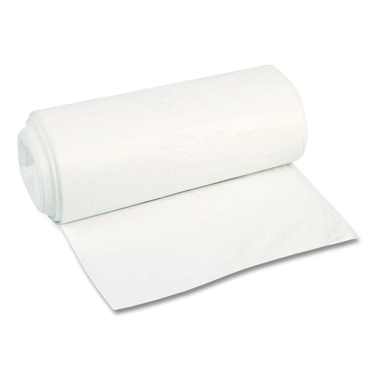 High-Density Can Liners, 45 gal, 22 mic, 40 x 48, Natural, Perforated Roll, 150/Carton