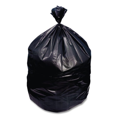 High-Density Can Liners, 45 gal, 22 mic, 40 x 48, Black, Perforated Roll, 150/Carton