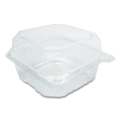 PET Plastic Hinged Container, 6 x 6 x 3.3, Clear, Plastic, 500/Carton