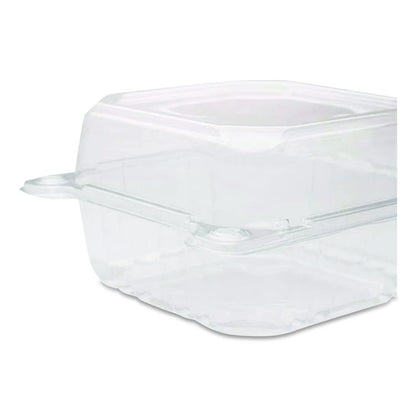 PET Plastic Hinged Container, 6 x 6 x 3.3, Clear, Plastic, 500/Carton