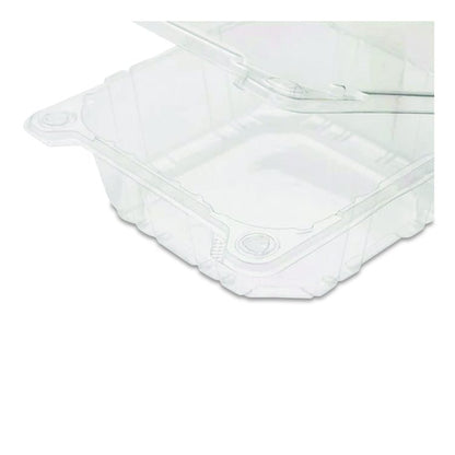 PET Plastic Hinged Container, 6 x 6 x 3.3, Clear, Plastic, 500/Carton