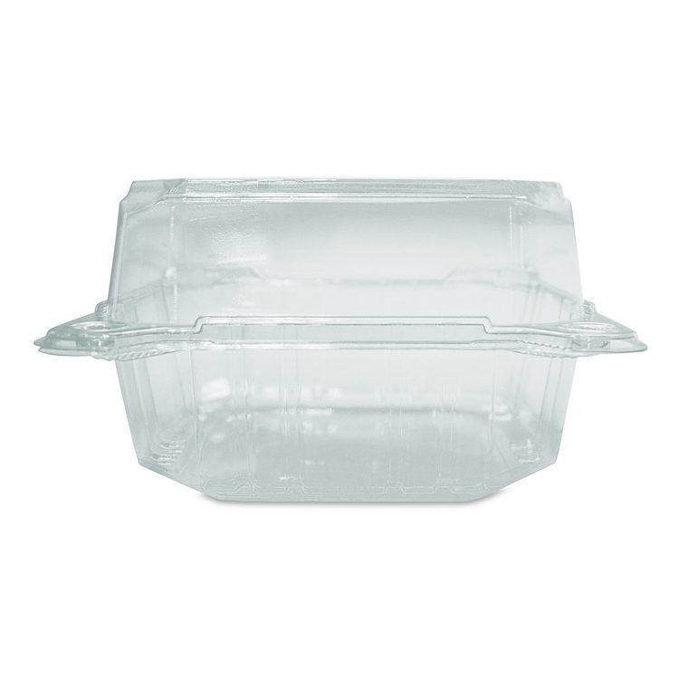 PET Plastic Hinged Container, 6 x 6 x 3.3, Clear, Plastic, 500/Carton