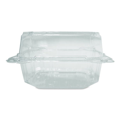 PET Plastic Hinged Container, 6 x 6 x 3.3, Clear, Plastic, 500/Carton