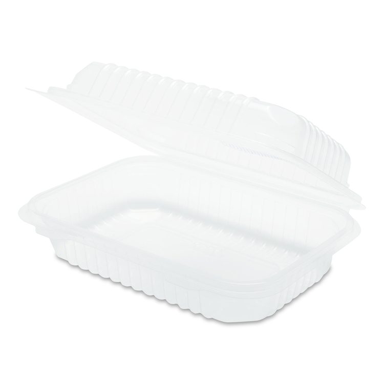 Polypropylene Plastic Hinged Container, 6 x 9 x 2.97, Clear, Plastic, 125/Pack, 2 Packs/Carton