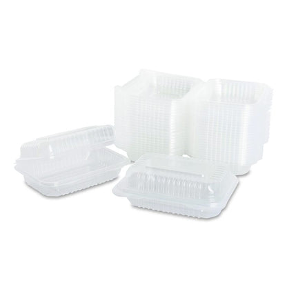 Polypropylene Plastic Hinged Container, 6 x 9 x 2.97, Clear, Plastic, 125/Pack, 2 Packs/Carton