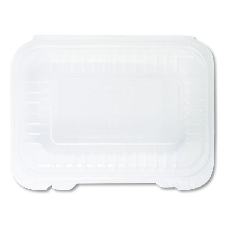 Polypropylene Plastic Hinged Container, 6 x 9 x 2.97, Clear, Plastic, 125/Pack, 2 Packs/Carton