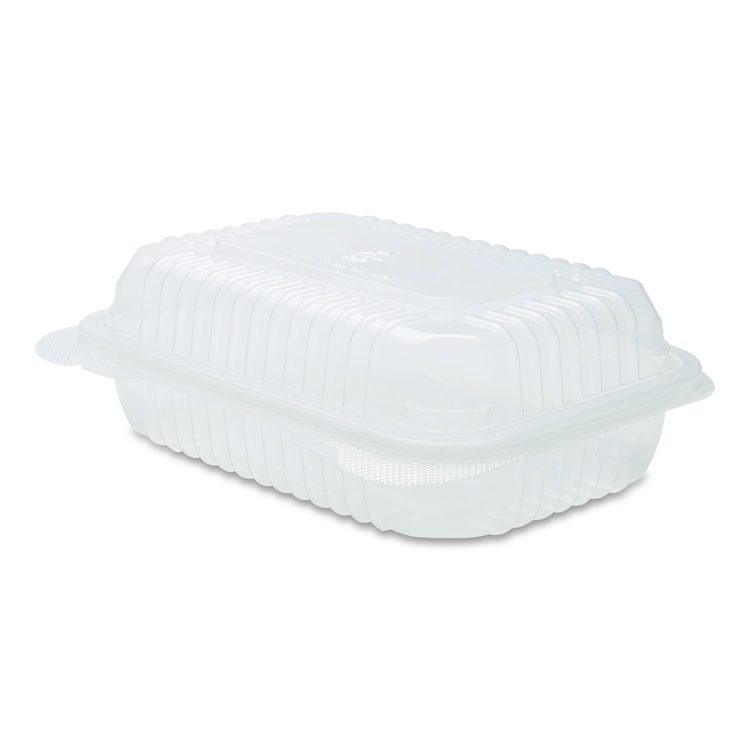Polypropylene Plastic Hinged Container, 6 x 9 x 2.97, Clear, Plastic, 125/Pack, 2 Packs/Carton