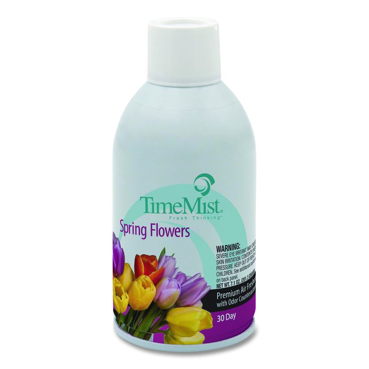Premium Metered Air Freshener Refill, Spring Flowers, 7.1 oz Aerosol Spray, 12/Carton