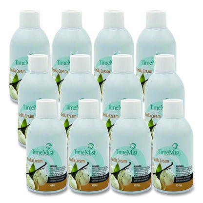 Premium Metered Air Freshener Refill, Vanilla, 5.3 oz Aerosol Spray, 12/Carton