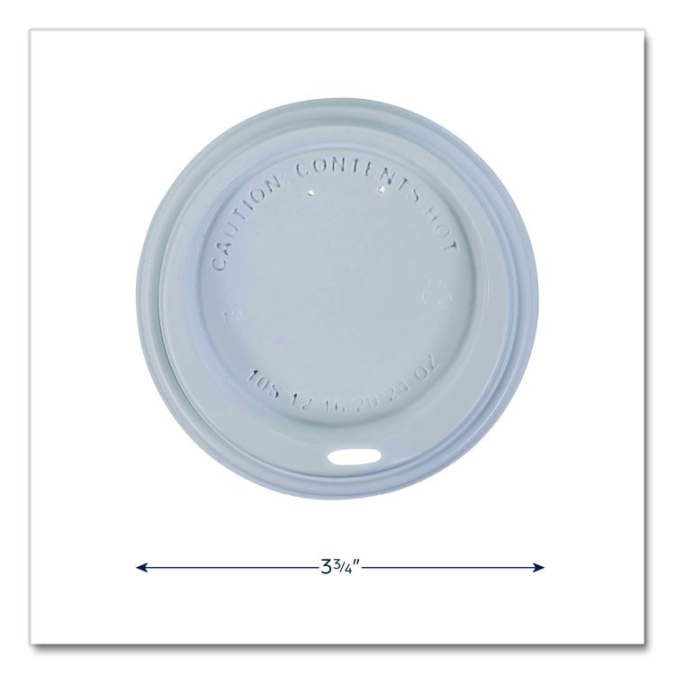 Hot Beverage Paper Cup Lids 10 oz, Fits FLAVIA 10 oz Paper Cup, White, 100/Sleeve, 10 Sleeves/Carton
