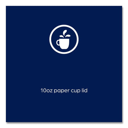 Hot Beverage Paper Cup Lids 10 oz, Fits FLAVIA 10 oz Paper Cup, White, 100/Sleeve, 10 Sleeves/Carton