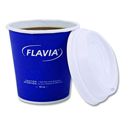 Hot Beverage Paper Cup Lids 10 oz, Fits FLAVIA 10 oz Paper Cup, White, 100/Sleeve, 10 Sleeves/Carton