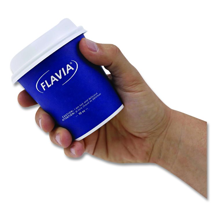 Hot Beverage Paper Cup Lids 10 oz, Fits FLAVIA 10 oz Paper Cup, White, 100/Sleeve, 10 Sleeves/Carton