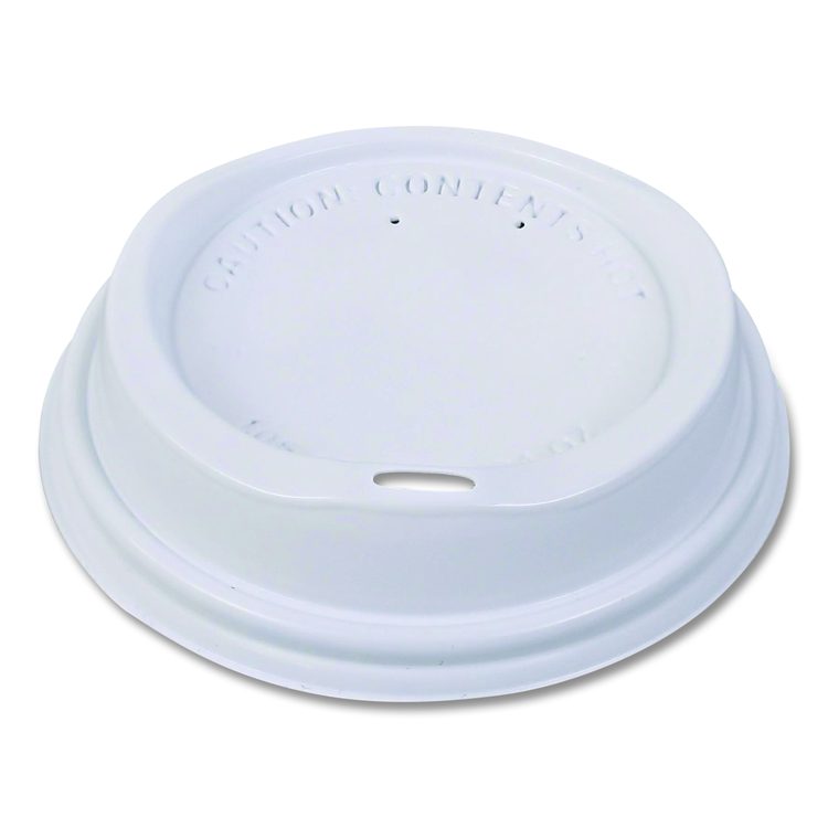Hot Beverage Paper Cup Lids 10 oz, Fits FLAVIA 10 oz Paper Cup, White, 100/Sleeve, 10 Sleeves/Carton