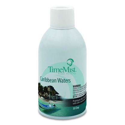 Premium Metered Air Freshener Refill, Caribbean Waters, 7.1 oz Aerosol Spray 12/Carton