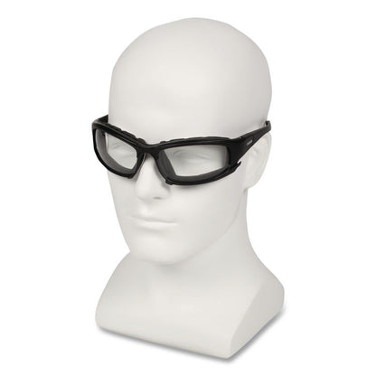 V50 Calico Safety Eyewear with Head Strap, Black Full Frame, Clear Dual Anti-Fog Lens
