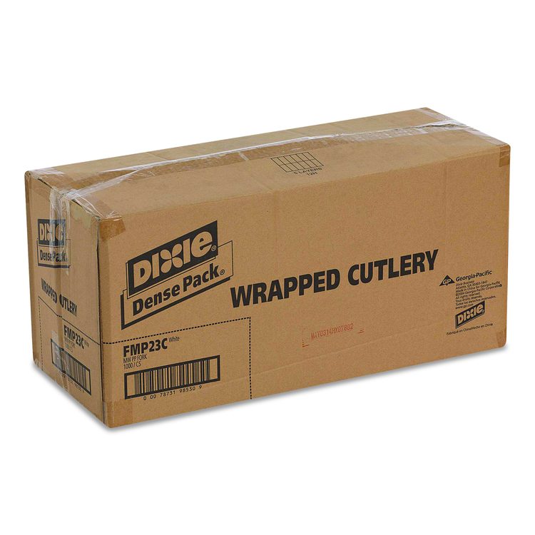 Mediumweight Polypropylene Cutlery, Individually Wrapped, Fork, Plastic, White, 1,000/Carton