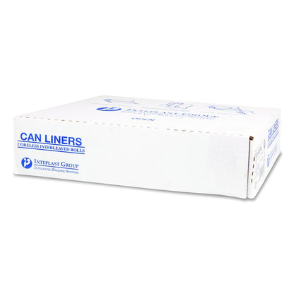 Institutional Low-Density Can Liners, 33 gal, 0.8 mil, 33" x 39", Natural, Interleaved Roll, 25 Bags/Roll, 6 Rolls/Carton