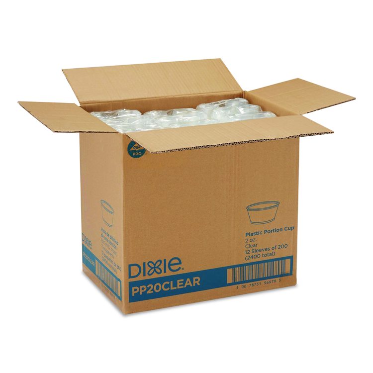 Plastic Souffle/Portion Cups, 2 oz, Clear, 200/Sleeve, 12 Sleeves/Carton